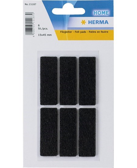 Herma Home filtfødder 45X15mm sort (6)