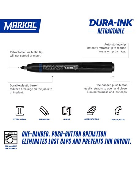 Markal Dura-Ink Retractable 20 Black