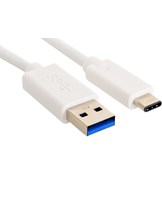 USB-C to USB-A 3.0 Cable, White (1m)