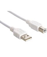 USB 2.0 A-B Cable, White (1.8m)