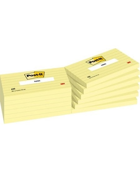 Post-It Notes 76x127 linieret gul 635CU