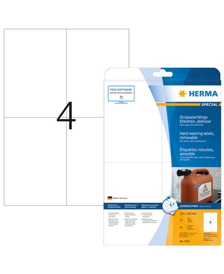 Herma etiket aftagelig vandafvisende 105x148 (80)