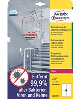 Avery Antimikrobielle etiketter 105x148mm transparent (40)
