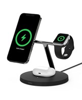15W BoostCharge Pro MagSafe 3-in-1 Wireless Charger, Black