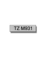 TZe tape 12mmx8m black/silver mat