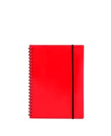 Notesbog A5 plast med spiralryg rød