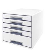 Desk cube WOW m/5-skuffer hvid/grå