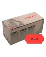 Meto etiket perm 26x12 rød (6rl/1500)