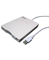 USB Floppy Mini Reader, White/Grey