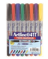 Marker Artline 041T 2-i-1 8-sæt