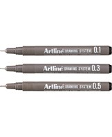 Drawing System Artline 3-sæt sort