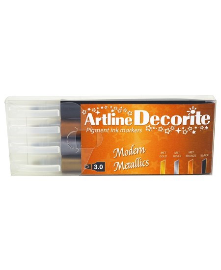 Artline Decorite Flat Modern metallic 4-sæt