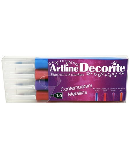 Artline Decorite bullet metallic 4-sæt