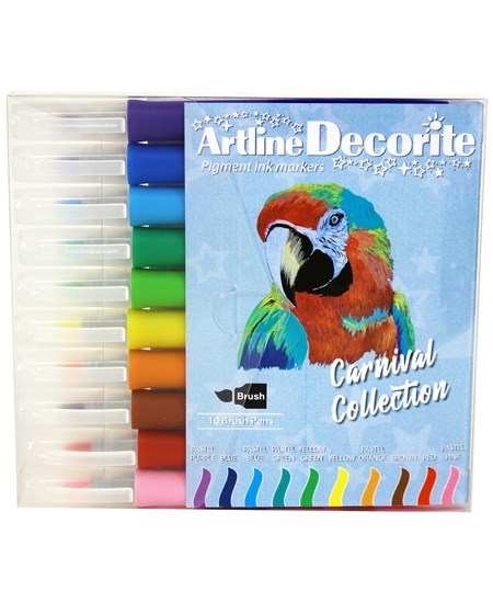 Artline Decorite brush pastel 10-sæt