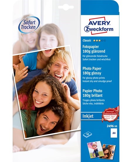 A4 Avery fotopapir glossy 180g inkjet (50)