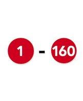 Avery manuel etiket tal 1-160 Ø8mm rød,grøn,blå (480)