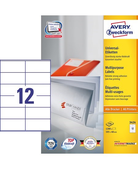 Avery ILC universal etiket 105x48mm (1200)