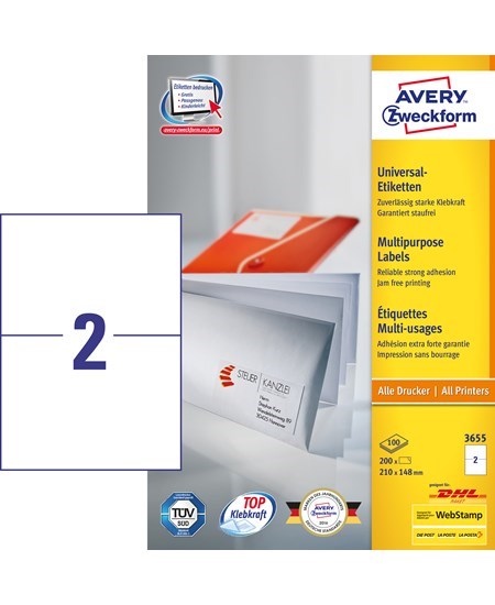 Avery ILC universal etiket 210x148mm (200)