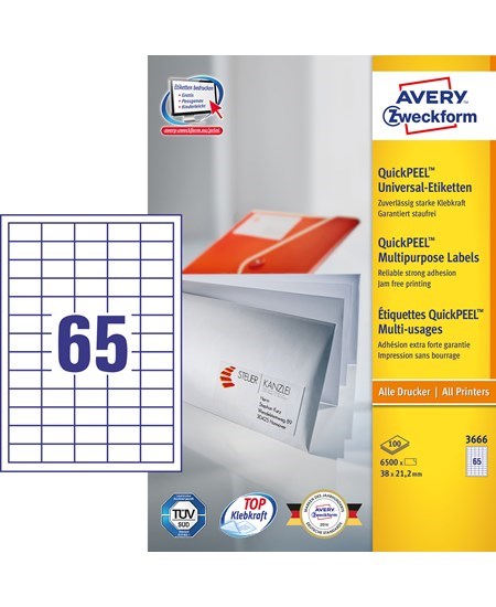 Avery ILC universal etiket 38x21,2mm QP (6500)