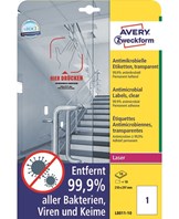 Avery Antimikrobielle etiketter 210x297mm transparent (10)