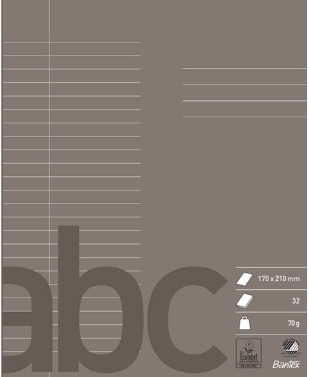 Bantex Skolehæfte 17X21 24 Linjer, Antracitgrå