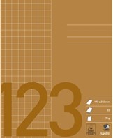 Skolehæfte 17x21 kvadreret 10x10 32 blade brun