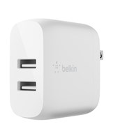Dual USB-A Wall Charger, 12W X2, WHT