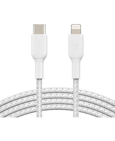 Belkin USB-C to Lightning Braided, White (1m)