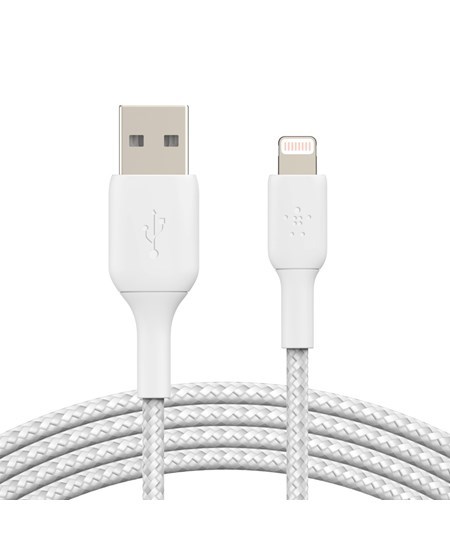 Belkin USB-A to Lightning Braided, White (1m)