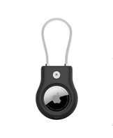 Secure Holder with Wire Cable for Airtag - Black