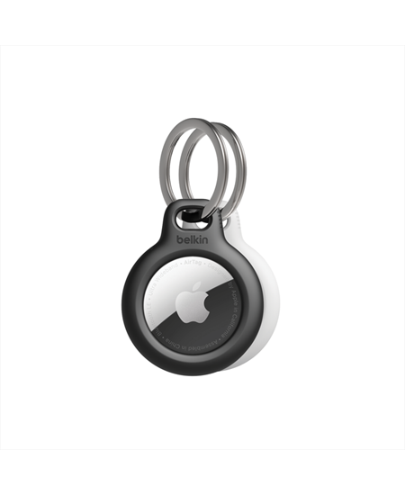 Secure holder with Keyring - Airtag - 2 Pack, Black/White