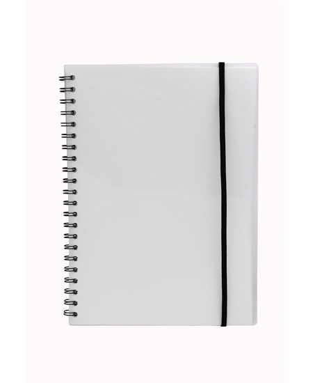 Notesbog A4 plast med spiralryg transparent