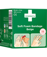 Soft Foam Bandage Beige 6cm x 2m