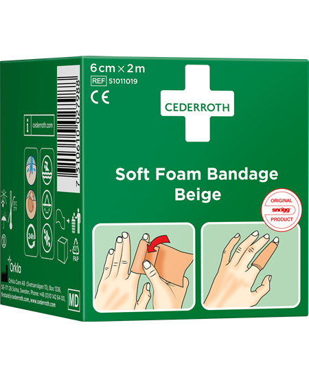 Soft Foam Bandage Beige 6cm x 2m