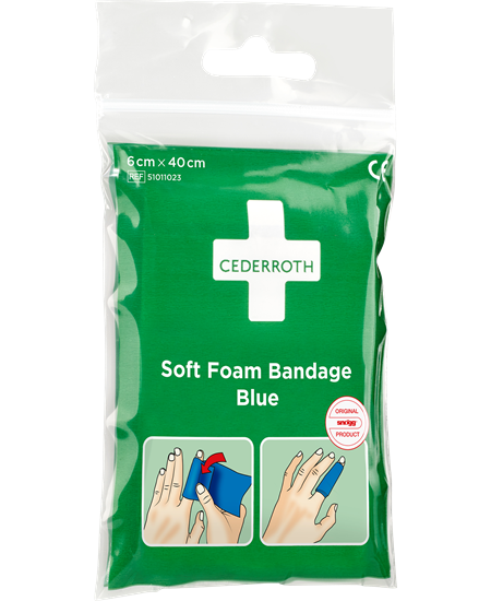 Soft Foam Bandage Blå 6cm x 40 cm