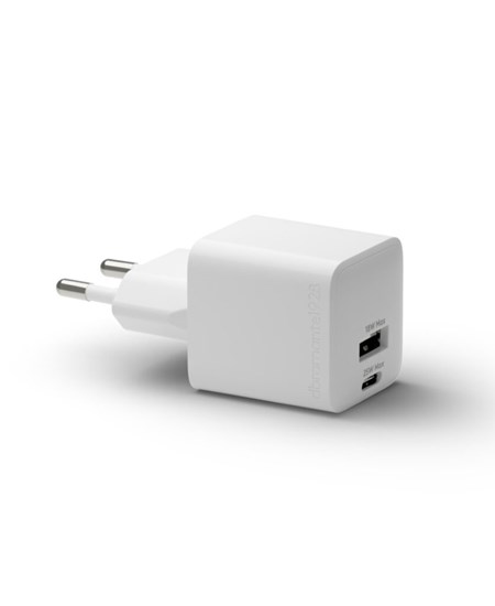 Re-charge - Wall Charger GaN - USB-C+USB-A 25W+18W EU, White