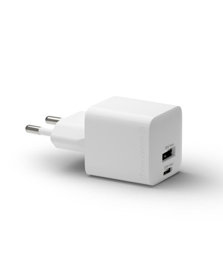 Re-charge - Wall Charger GaN - USB-C+USB-A 30W+18W EU, White