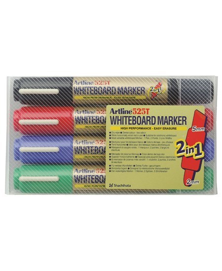 Whiteboard Marker Artline 525T 2-i-1 4-sæt