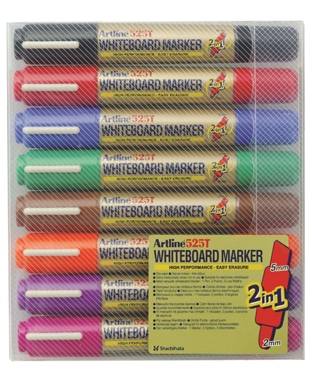 Whiteboard Marker Artline 525T 2-i-1 8-sæt