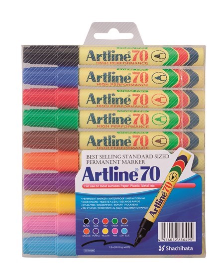 Marker Artline 70 Permanent 10-sæt