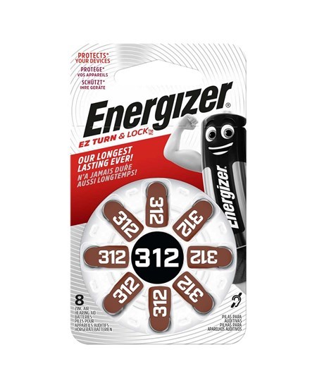 Energizer Hearing Aid Zinc Air 312 Battery (8 pack)