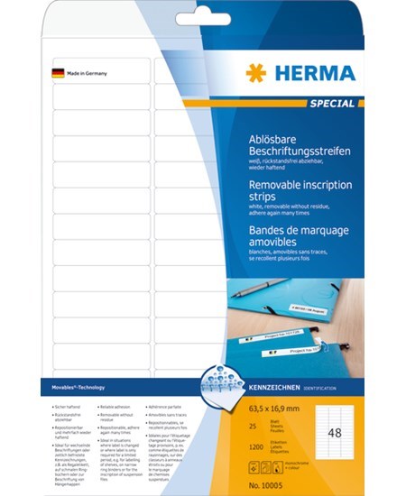 Herma etiket aftagelig 63,5x16,9 (1200)