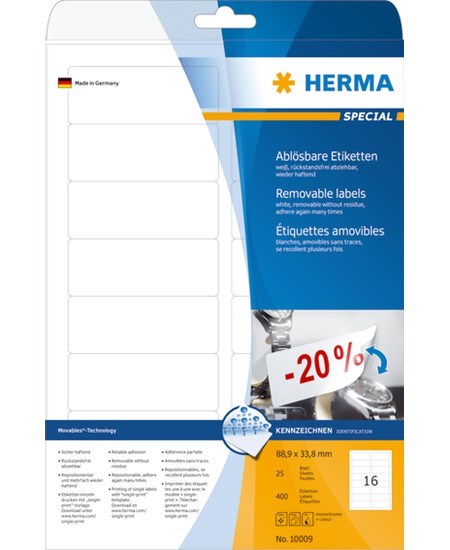 Herma etiket aftagelig 88,9x33,8 (400)