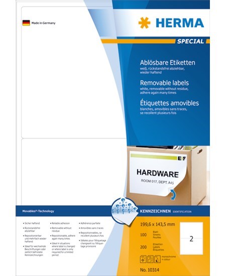 Herma etiket aftagelig 199,6x143,5 (200)