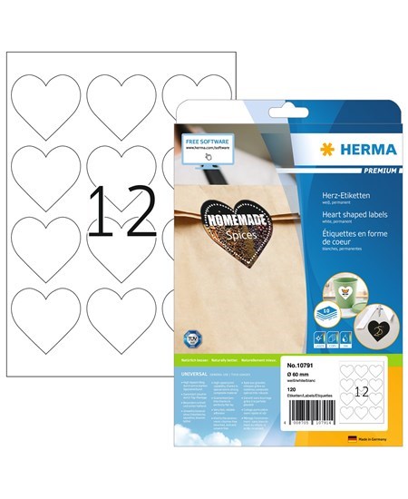 Herma label Premium hearts 60mm A4 (120)