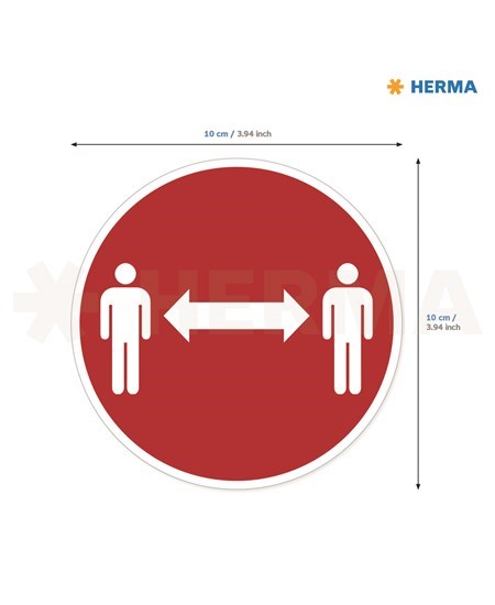 Herma etiket "Hold afstand" ø10 (20)