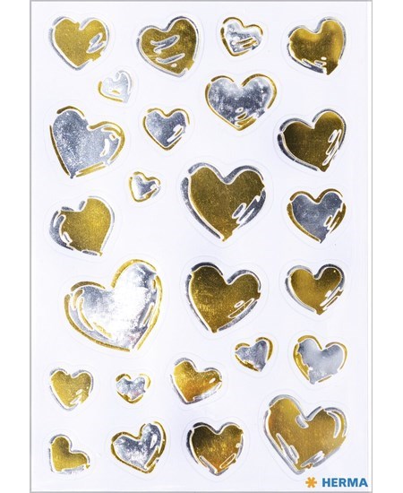 Herma stickers Creative hearts gold silver (1)