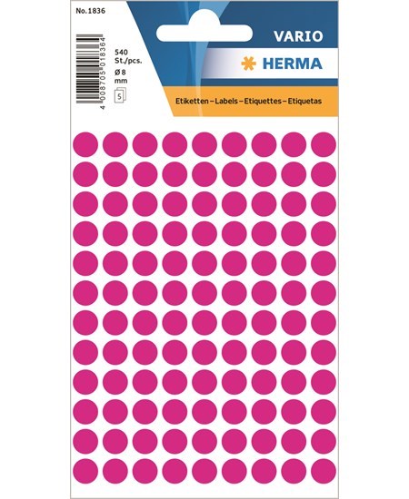 Herma etiket manuel ø8 pink (540)