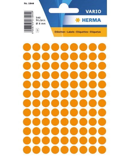 Herma etiket manuel ø8 neon orange (540)