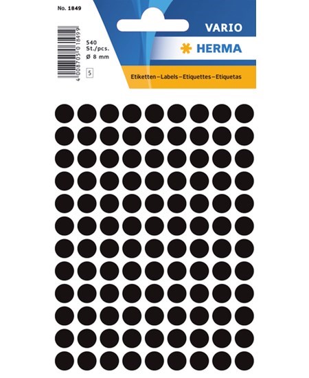 Herma etiket manuel ø8 sort (540)